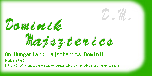 dominik majszterics business card